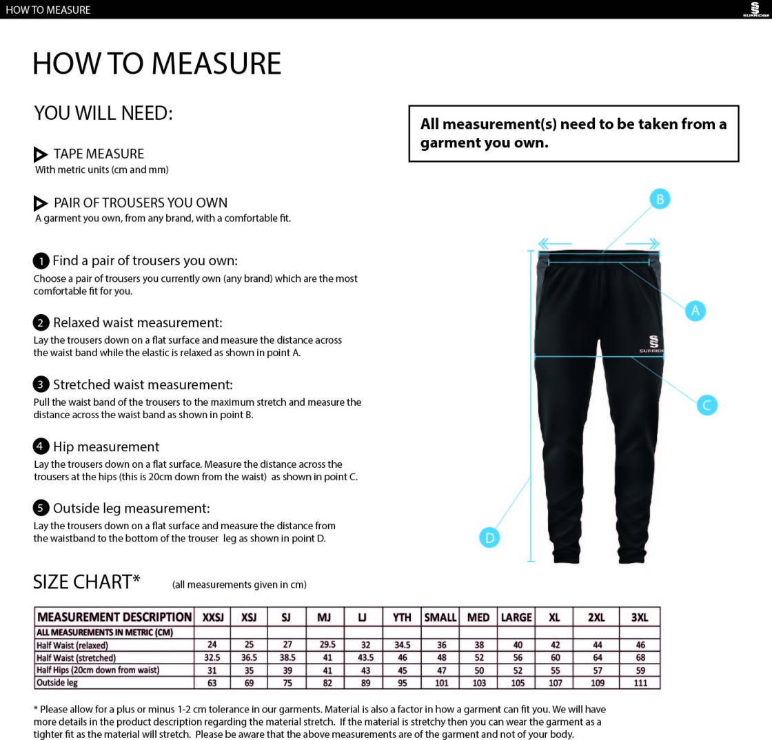 Alvanley CC Skinny Pant - Size Guide