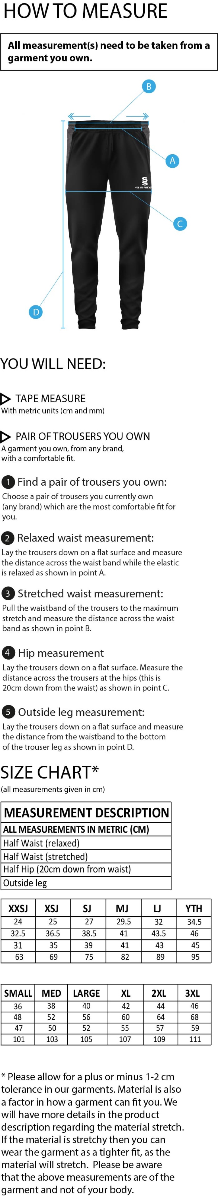 Alvanley CC Skinny Pant - Size Guide
