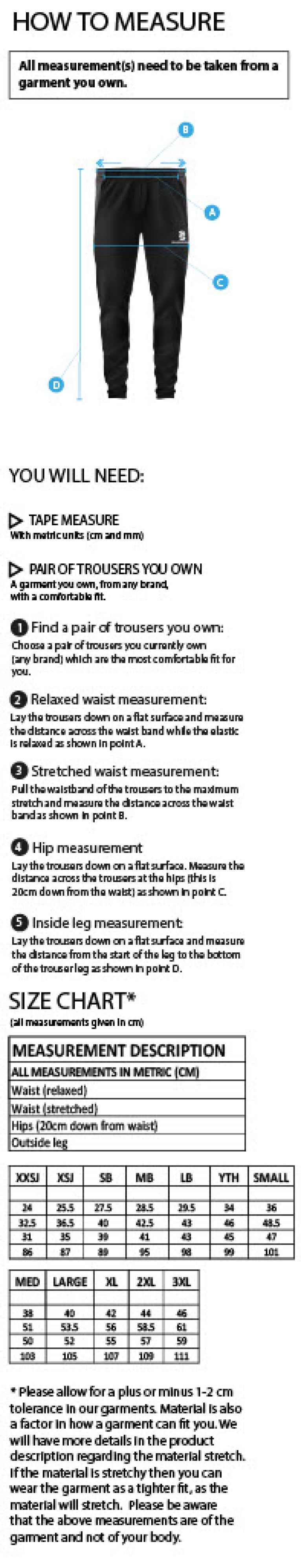 Alvanley CC Skinny Pant - Size Guide