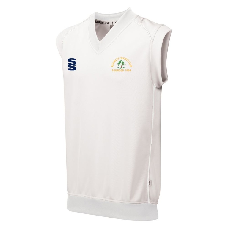 Alvanley CC u11s/13s/15s Sleeveless Sweater White Trim